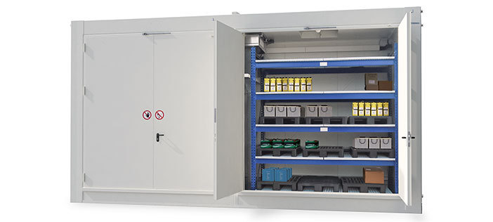 Safe storage of lithium batteries